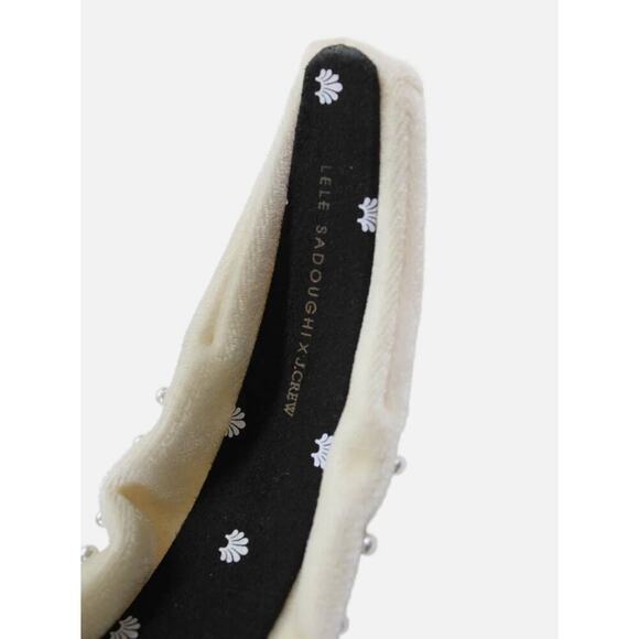 RARE Lele Sadoughi X J.Crew Ivory Velvet Pearl Knotted Statement Headband NWOT - Picture 4 of 6